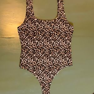 American Eagle Cheetah Print Bodysuit Size S